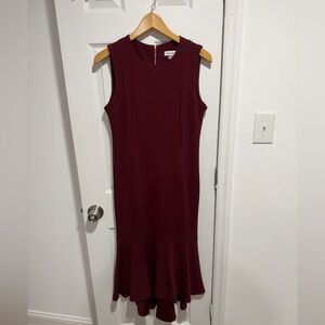 Calvin Klein Burgundy Midi Dress